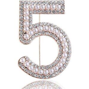 Celebrity Designer Pearl Rhinestone Pins Brooches Gift Number 5
